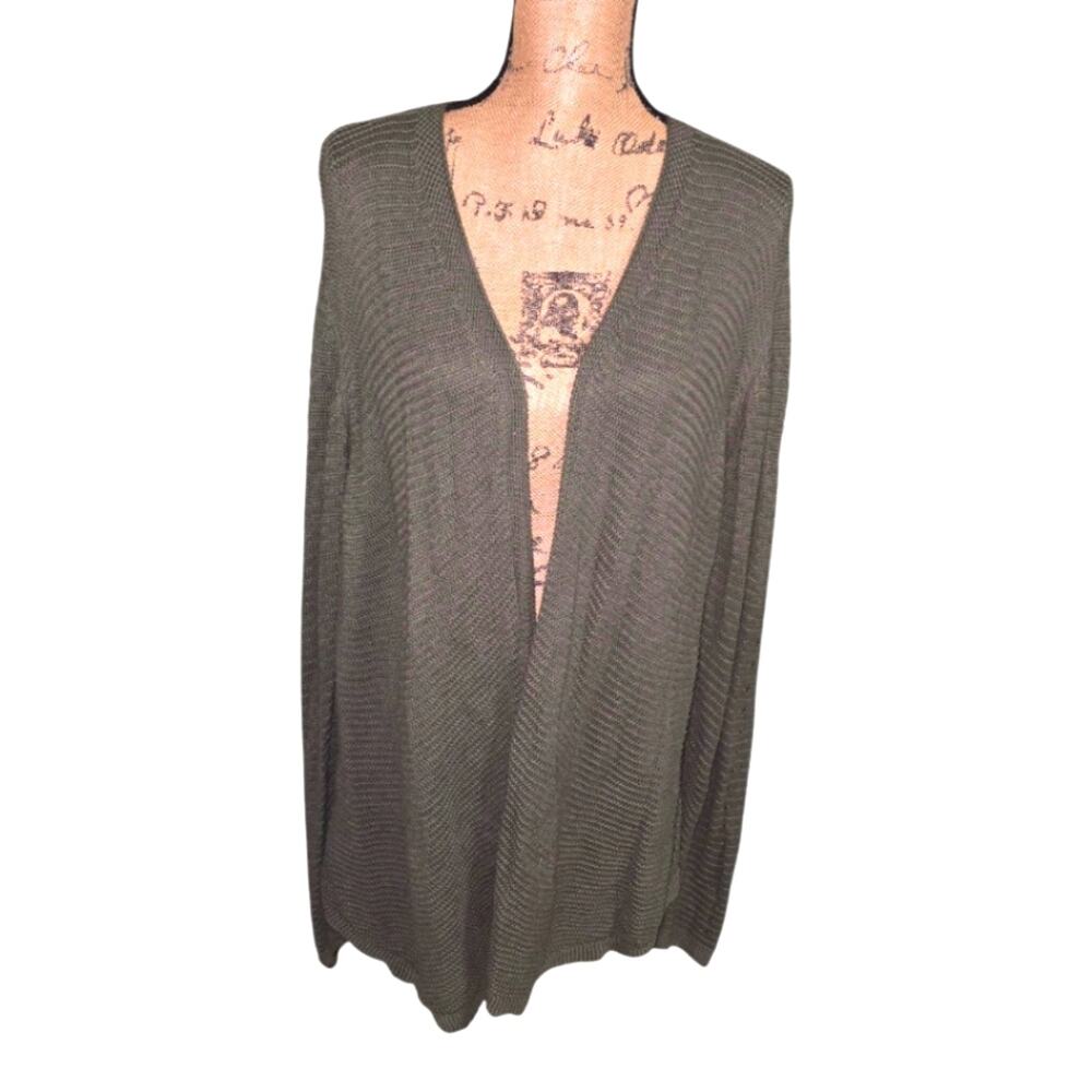 Belldini Olive Green Women's Open Weave Cardigan Sweater Plus Size 3X
